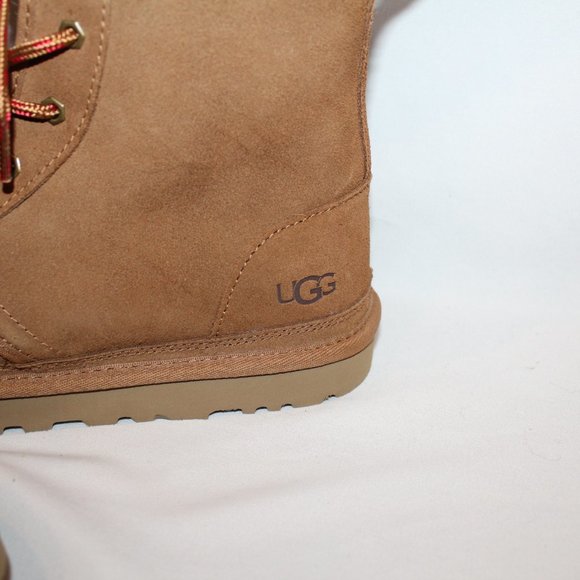 NEW UGG MEN\'S‎ SUEDE ANKLE SHEARLING LINED CHESTNUT BOOTS 11 main image 6